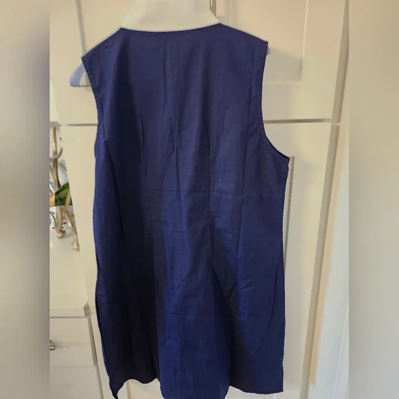 STS  Sail to Sable Blue and White Shift Dress Sz Xl - Picture 2 of 6
